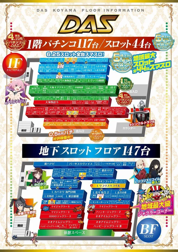 DAS小山店のフロアマップ1