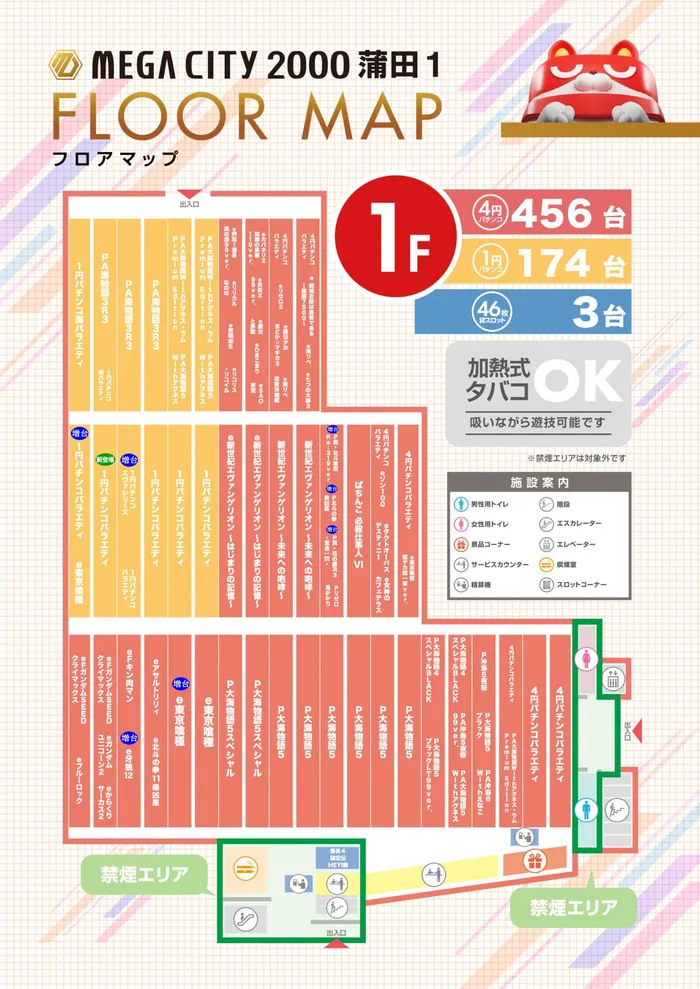 マルハンメガシティ2000 蒲田1のフロアマップ1