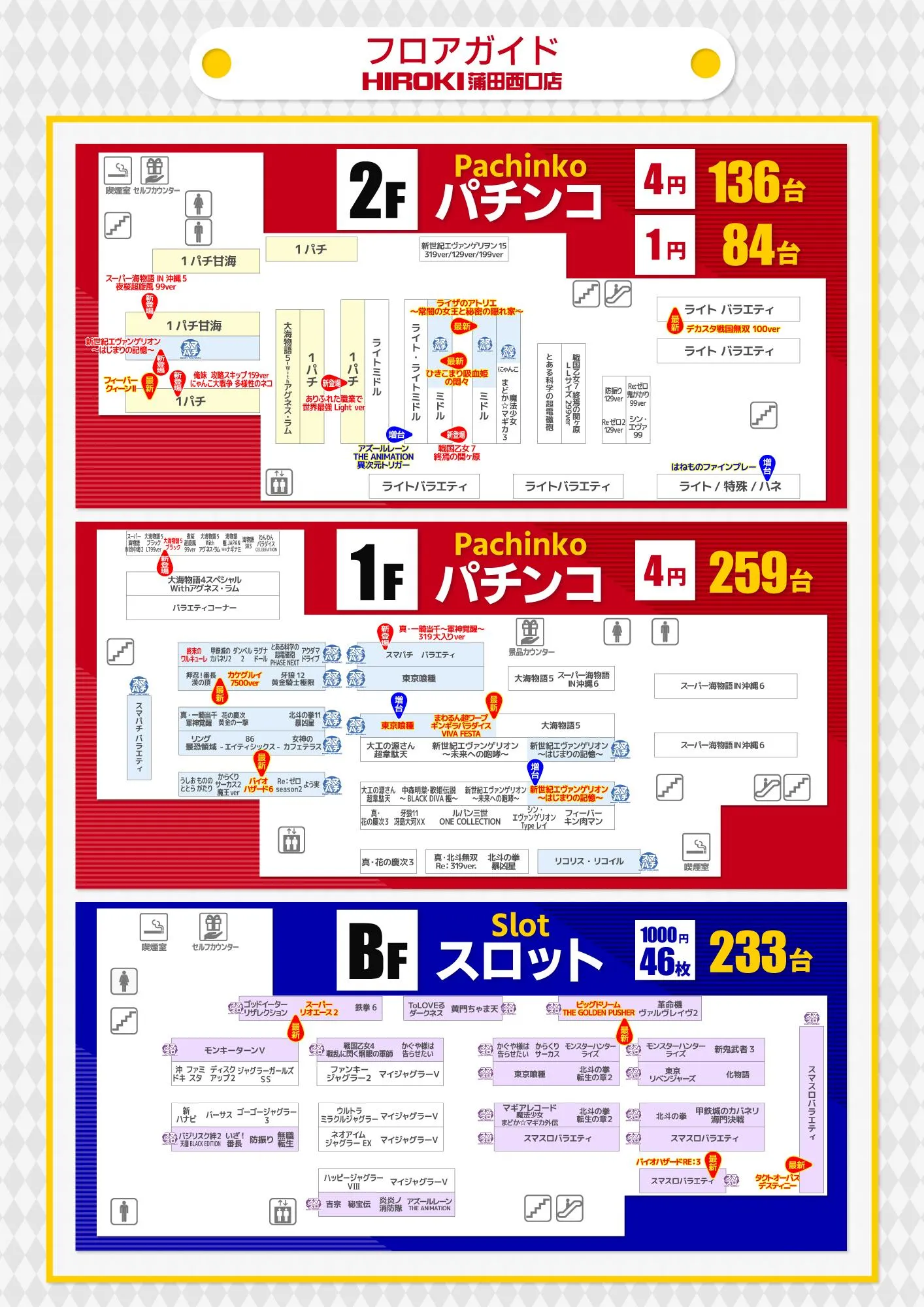 フロアマップ公開中】ヒロキ蒲田西口店 | 大田区 蒲田駅 | パチンコ