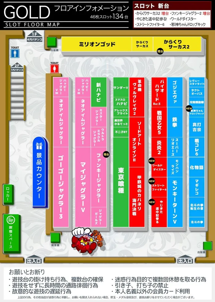ゴールド二子玉川店のフロアマップ4