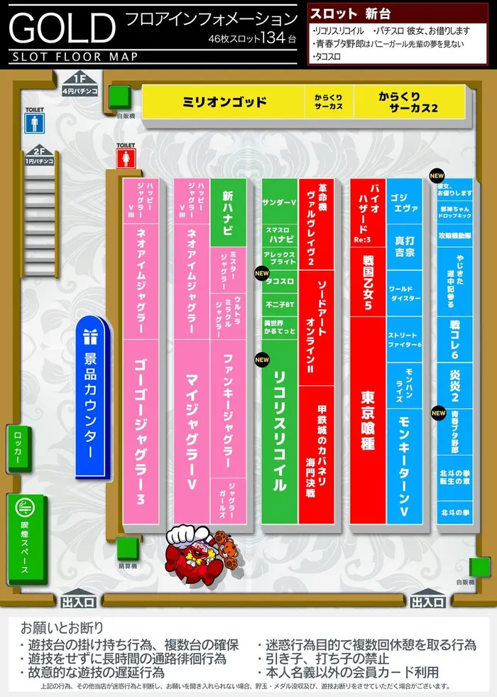 ゴールド二子玉川店のフロアマップ4