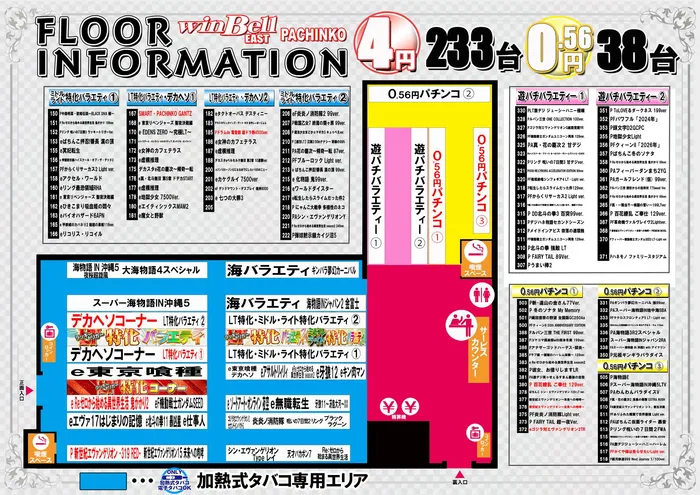ウインベルイーストパチンコのフロアマップ1
