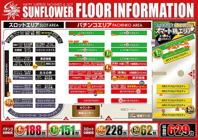 サンフラワー千ヶ瀬店のフロアマップ1