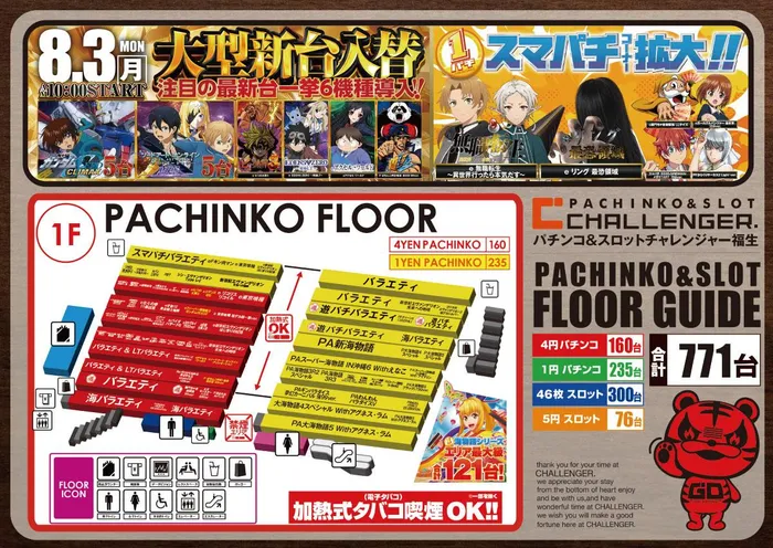 チャレンジャー福生のフロアマップ1