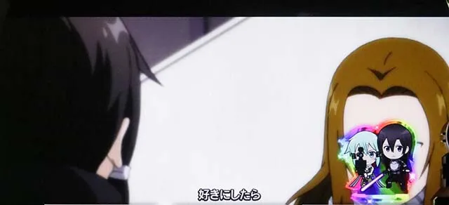 スロットソードアート・オンラインⅡスマスロSAO2エンディングレア役成立時のミニキャラ