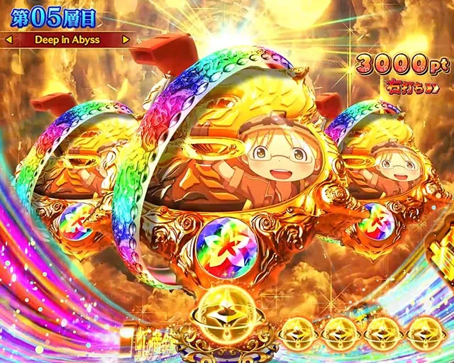 ぱちんこ・メイドインアビス虹の黄金域・右打ち中・大当りの種類