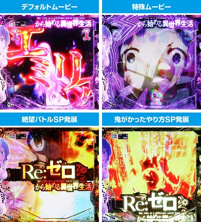 パチンコ・リゼロ鬼がかり2・リーチ後予告