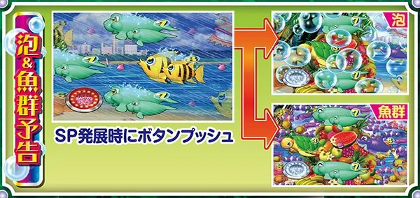 スーパー海物語ハワイモード・泡&魚群予告