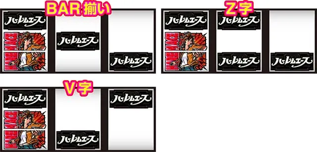 翔べハーレムエーススマスロボーナス中BARの停止形