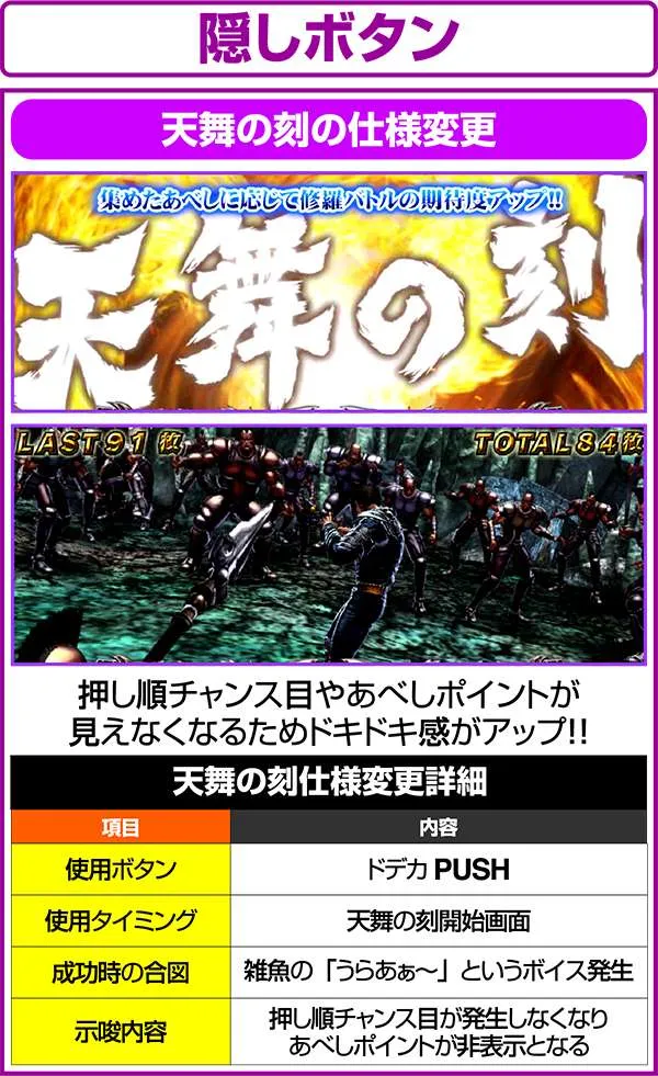 北斗の拳修羅の国隠しボタン詳細