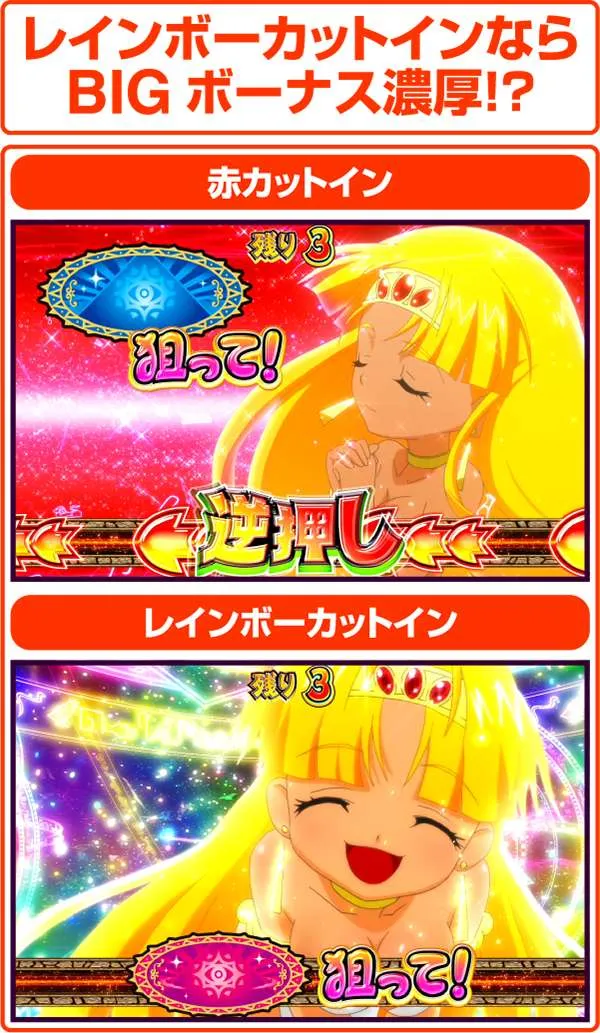 クレアの秘宝伝2通常時・逆押しカットイン演出・チャンスアップパターン