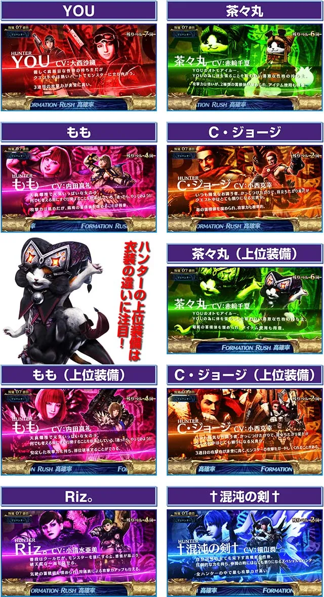 モンハンワールド狩人の宴キャラ紹介画面設定示唆