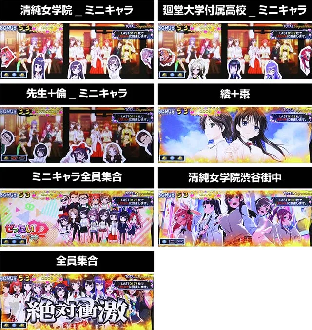 絶対衝激エンディングボーナス中設定示唆演出