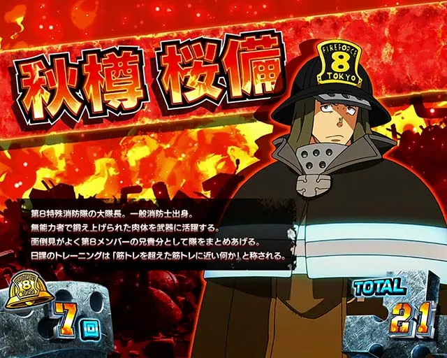 パチスロ炎炎ノ消防隊REGキャラ紹介
