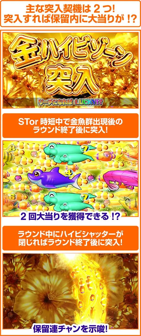 海物語アイマリン金ハイビゾーン・突入契機