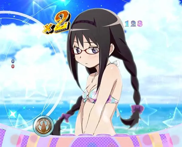 劇場版まどマギ通常時リーチ前＆リーチ後予告演出・魔法少女の水着