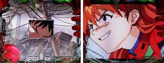 エヴァ決戦真紅・リーチ前予告・キャラ連続予告