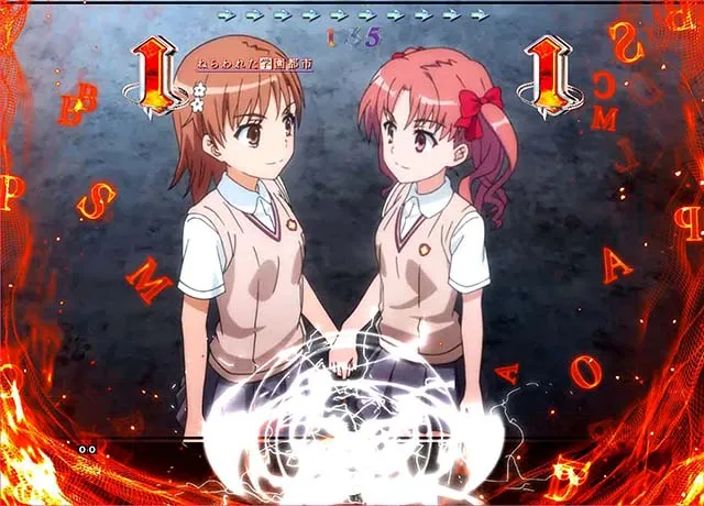 ぱちんこ・とある魔術の禁書目録・御坂美琴ST中・美琴&黒子リーチ
