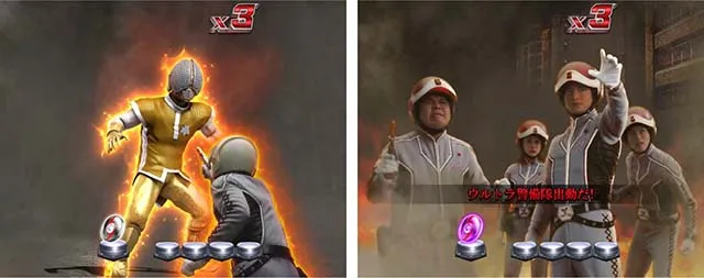 ウルトラセブン超乱舞・リーチ前予告・市民キャラステップアップ予告