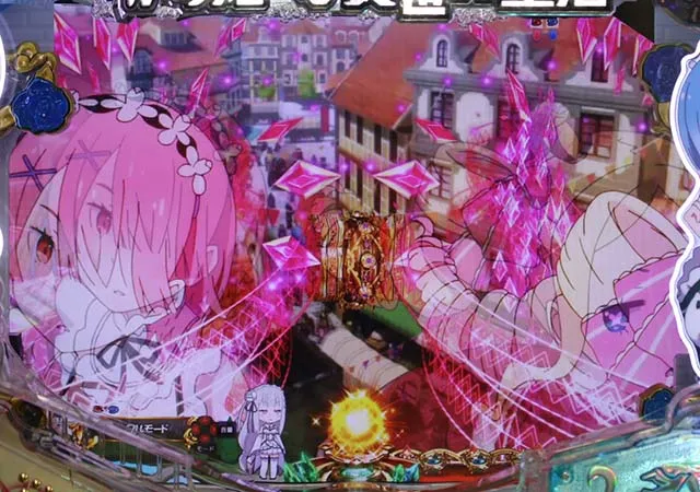 ぱちんこ・リゼロ・リーチ前予告・変動開始図柄アクション予告