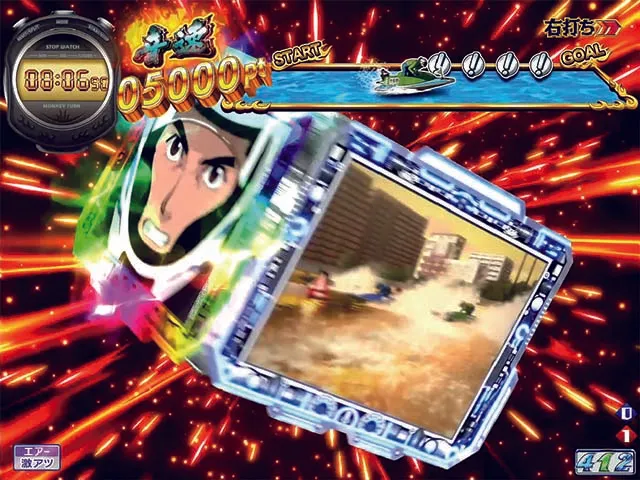 モンキーターンV（5）・SG RUSH・1周目・第1ターンマーク旋回〜バックストレッチ（4回転目）