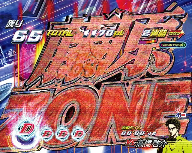 ぱちんこ・頭文字D・最速夢現RUSH中（1〜66回転）・主要演出