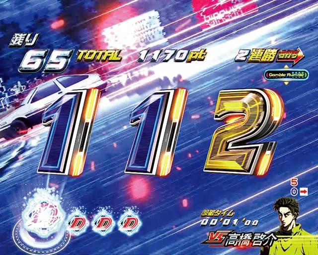 ぱちんこ・頭文字D・最速夢現RUSH中（1〜66回転）・主要演出