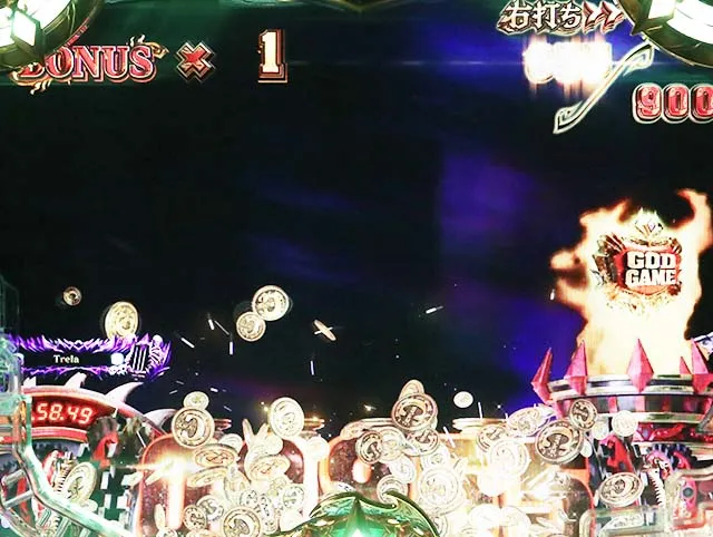 ぱちんこアナザーゴッドハーデス狂乱・GODGAME中(右打ち)の大当り