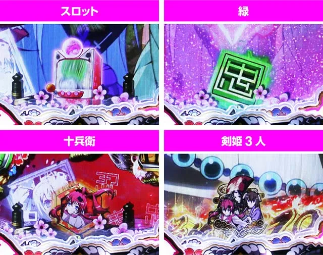 ぱちんこ・百花繚乱・保留変化予告