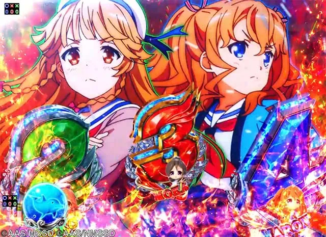 ぱちんこ・ハイスクールフリートオールスター（ハイフリ2）・［新はいふりモード］リーチ前予告