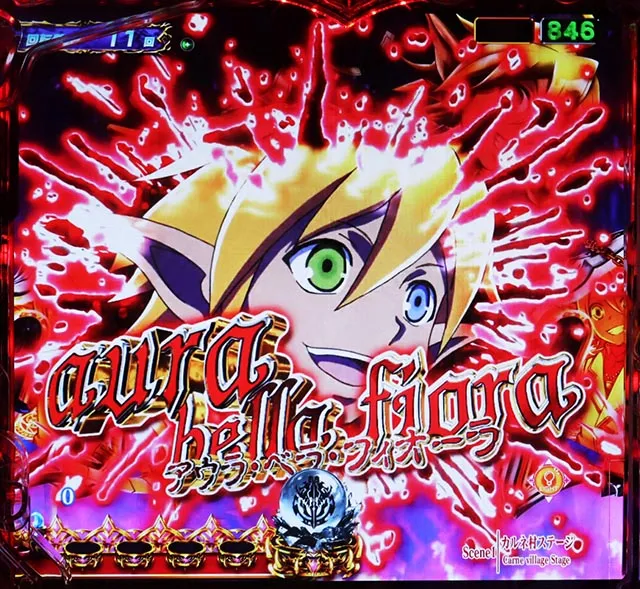 ぱちんこ・LT OVERLORD魔導王光臨（オーバーロード）・リーチ後予告
