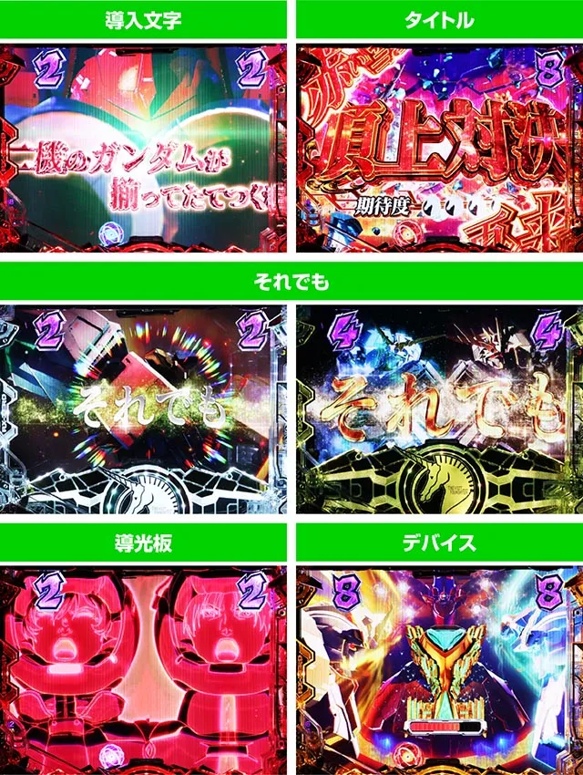 ぱちんこ・機動戦士ガンダムユニコーン再来-白き一角獣と黒き獅子-（ユニコーン2）・頂上対決リーチ