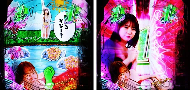 ぱちんこ・ジューシーハニー極嬢・リーチ後予告