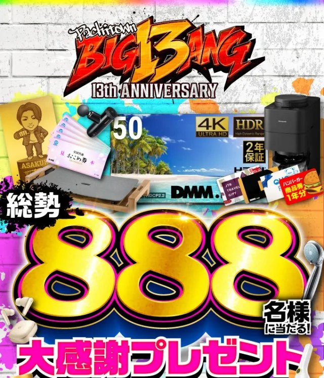 楽しさBIG13AN！888名様に当たるプレゼントキャンペーンと13周年生放送