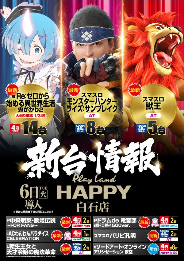 プレイランドハッピー白石店の最新情報画像
