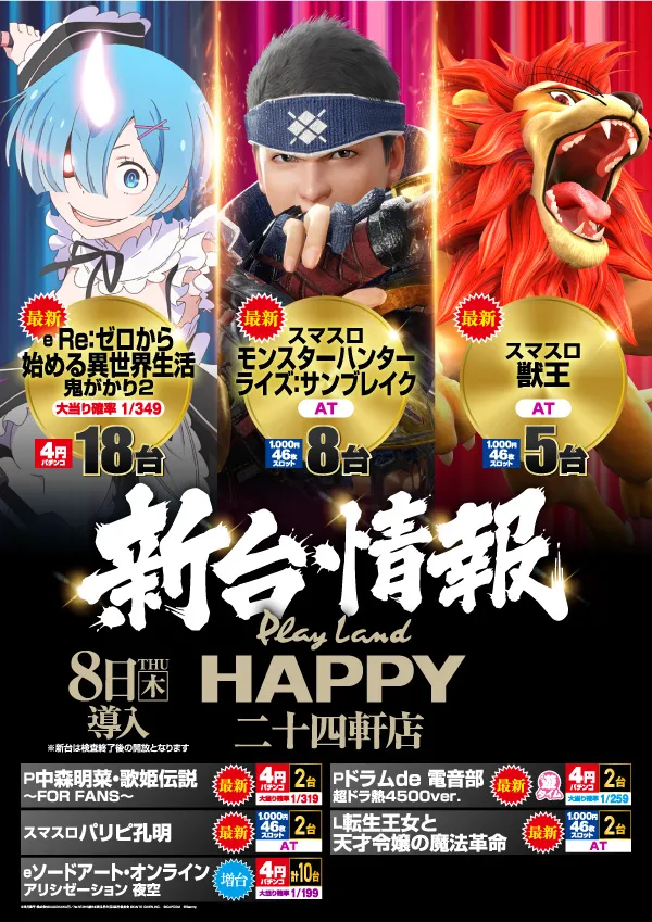 プレイランドハッピー二十四軒店の最新情報画像