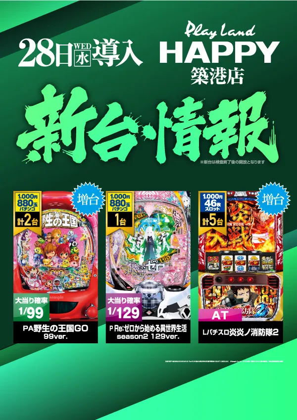プレイランドハッピー築港店の最新情報画像
