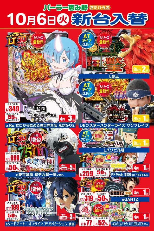 パーラー恵み野きたひろ店の最新情報画像