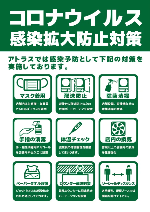 コロナウイルス感染拡大防止対策