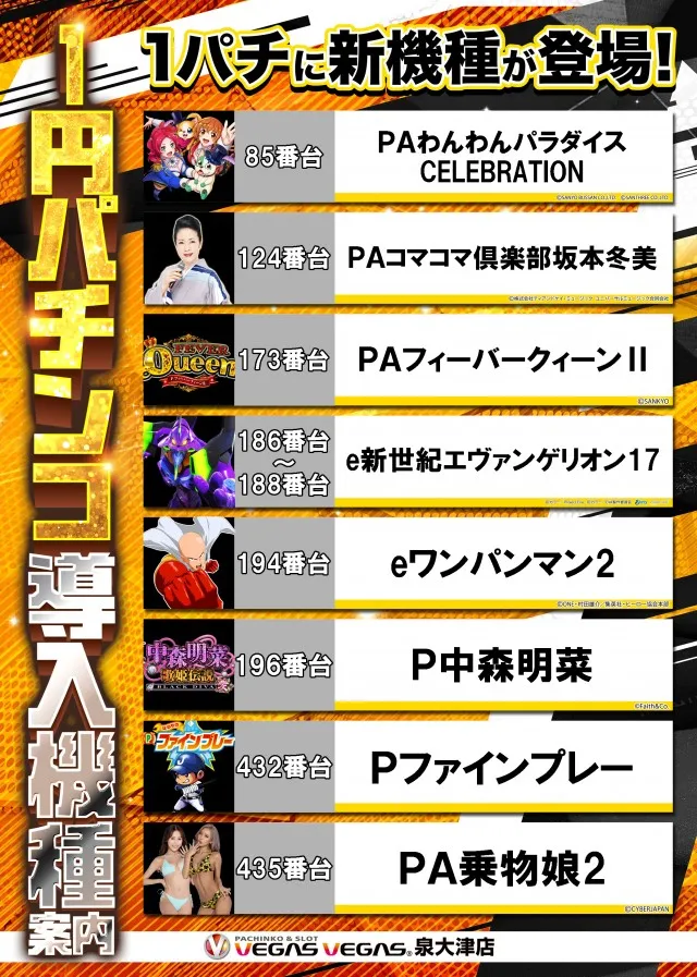 ベガスベガス泉大津店の最新情報画像