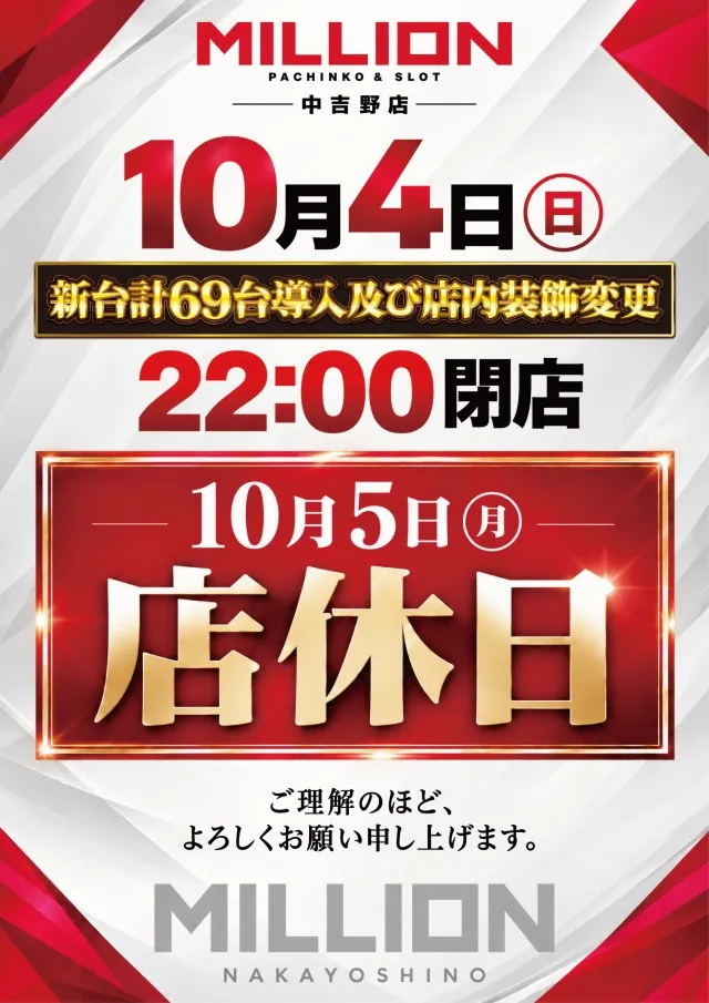 ミリオン中吉野店の最新情報画像