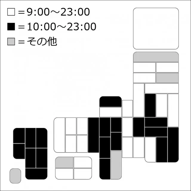 都道府県の営業時間違い