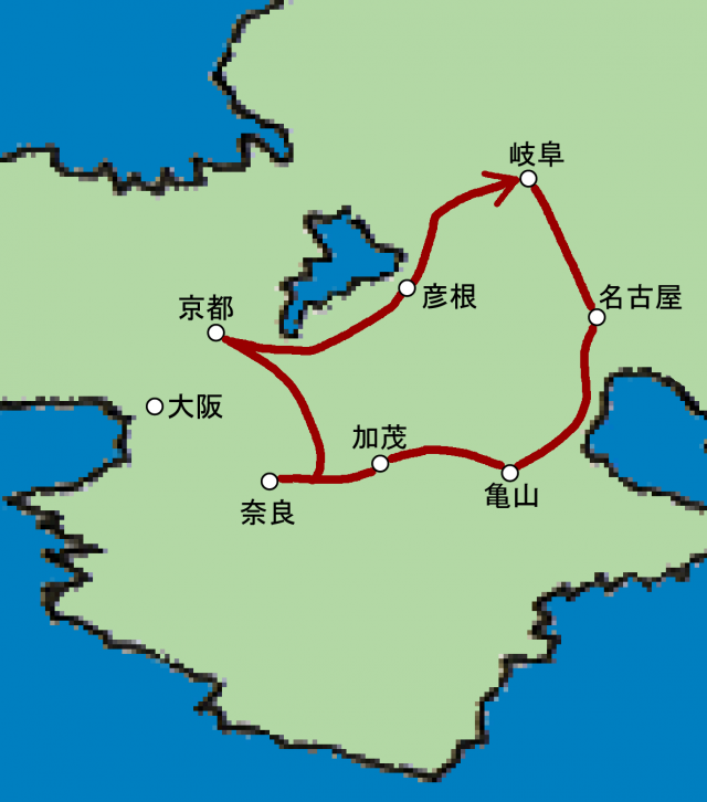 京都から彦根の図