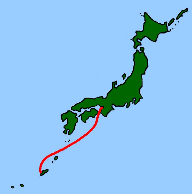 大阪南港→那覇港の図