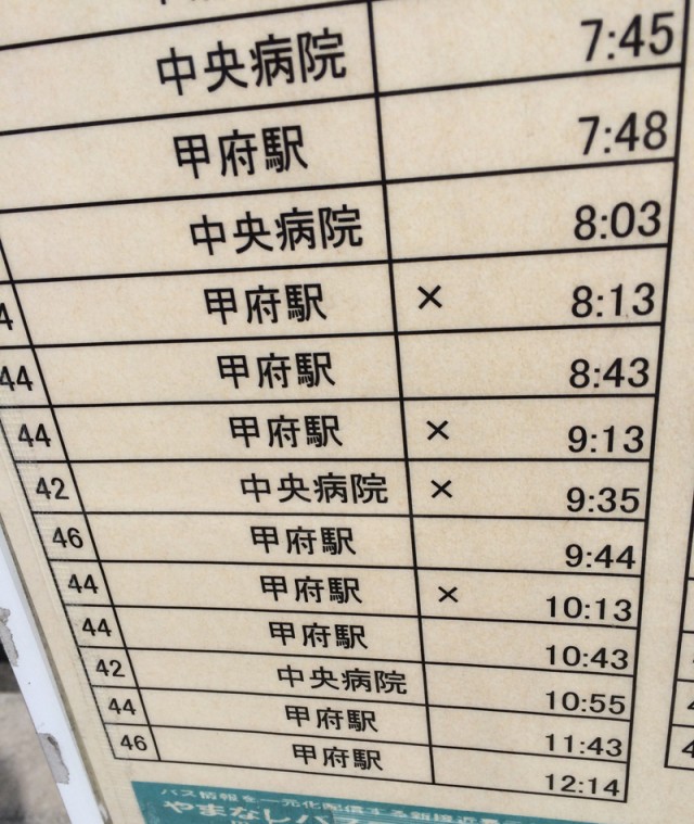 甲府&rarr;富士宮３