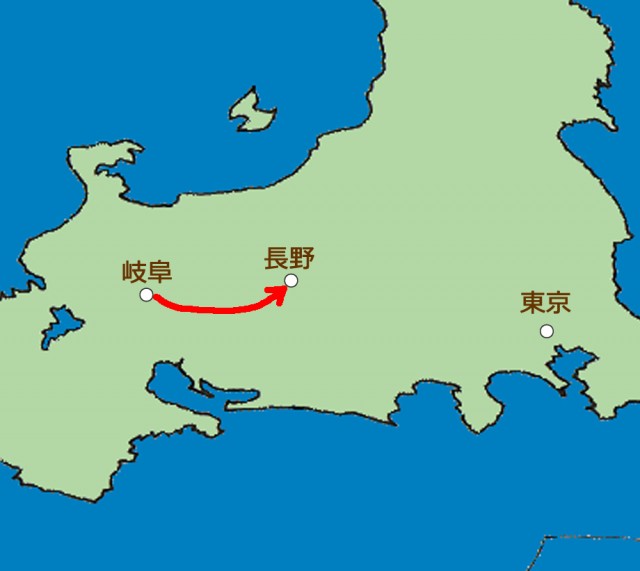 岐阜→長野の図20161006