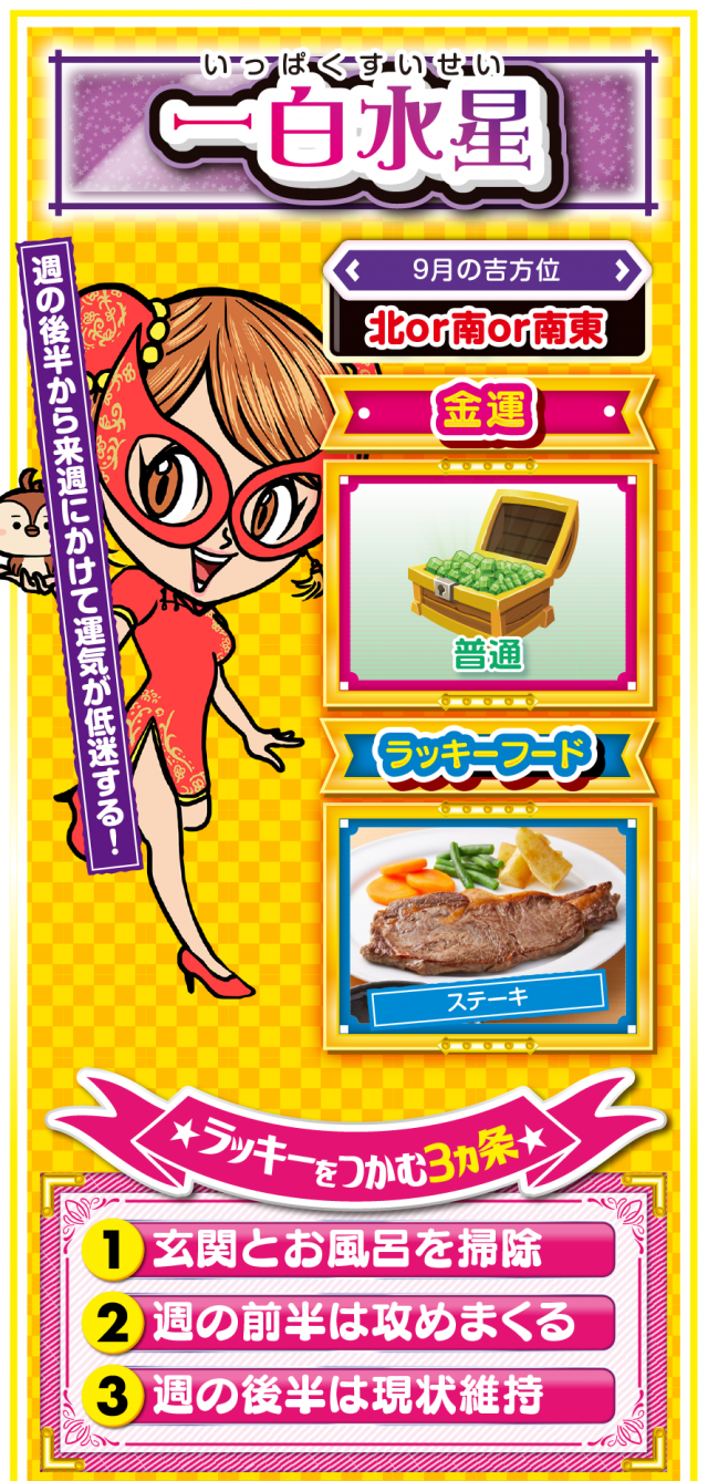 一白水星占い結果