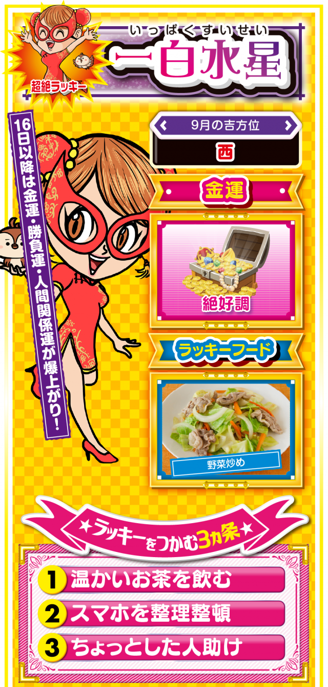 一白水星占い結果